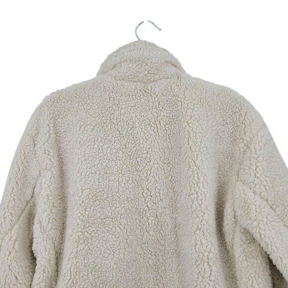 Lucky Brand Ivory Vegan Faux Shearling Sherpa Moto Jacket Womens Sz L Teddy Bear - Picture 10 of 12